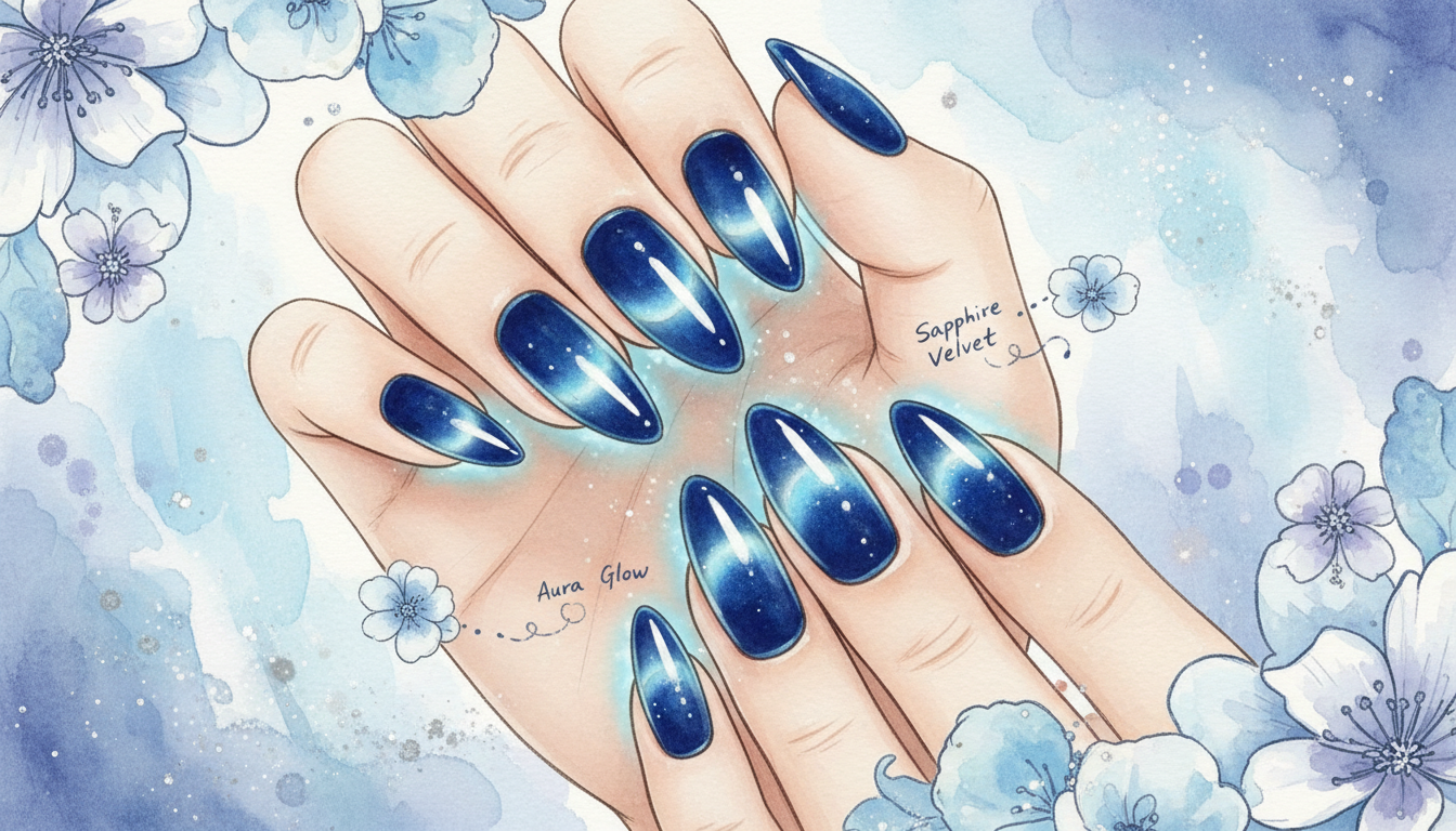 Trend-Led and Glossy Blue Nails