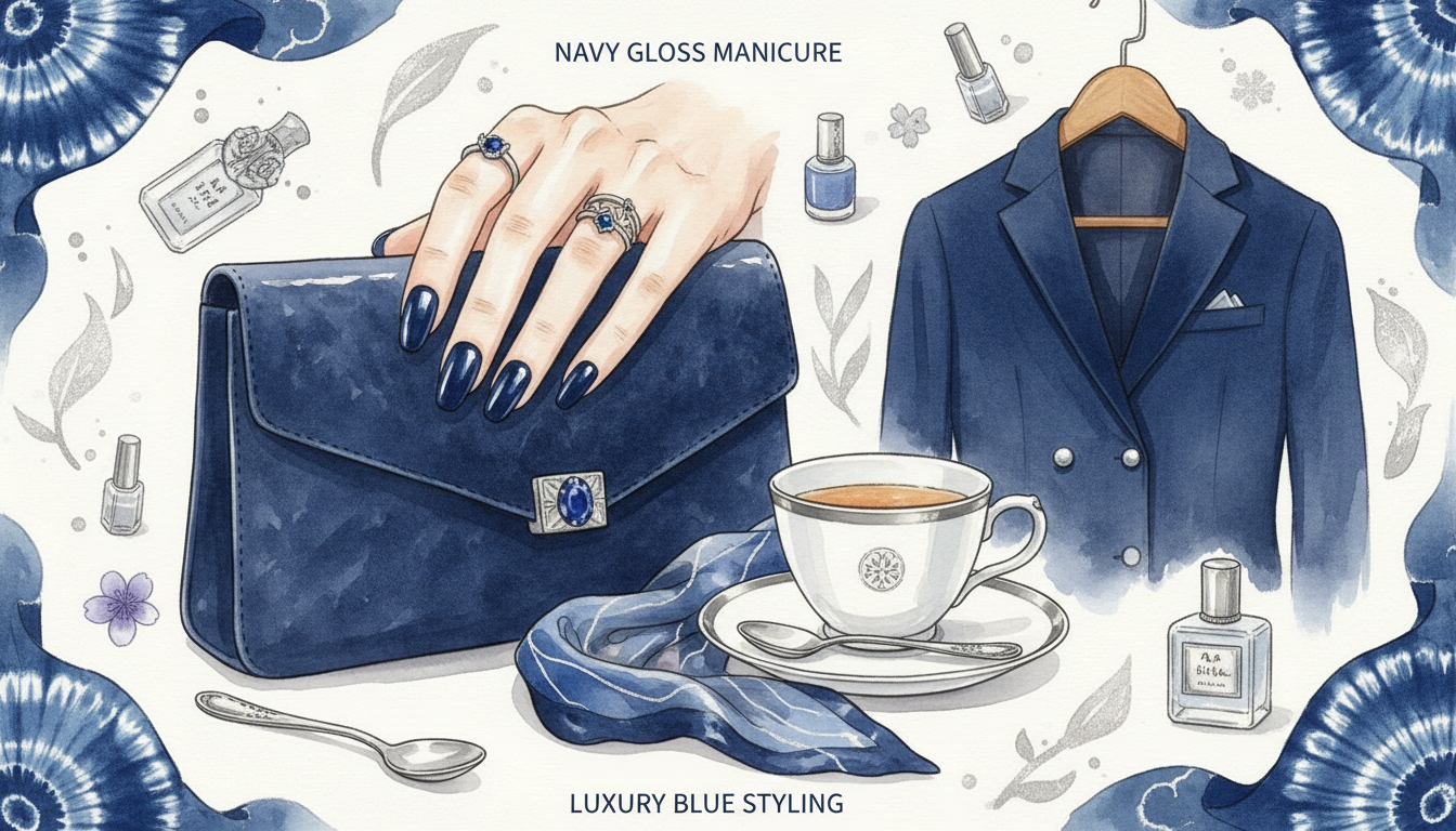 Dark and Tailored Blue Nails