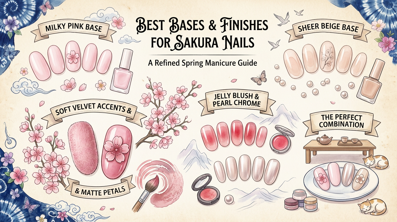 The Best Bases and Finishes for Sakura Nails