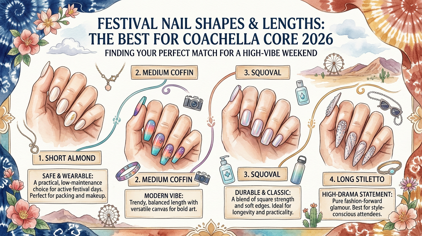 The Best Shapes and Lengths for Festival Nails