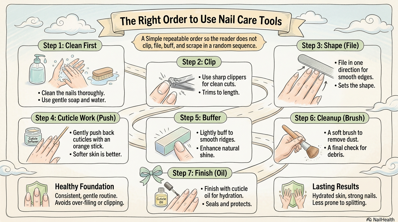 The Right Order to Use Nail Care Tools