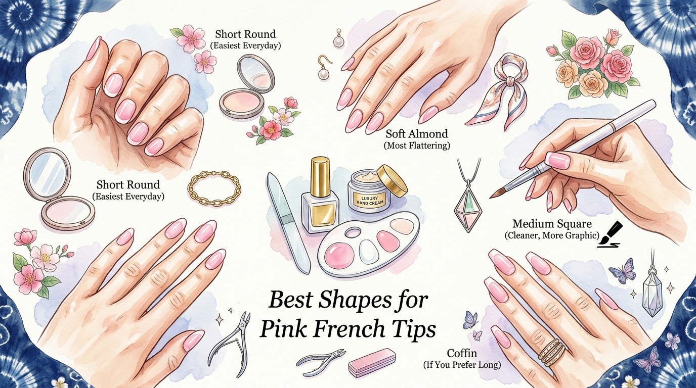 Best Shapes for Pink French Tips