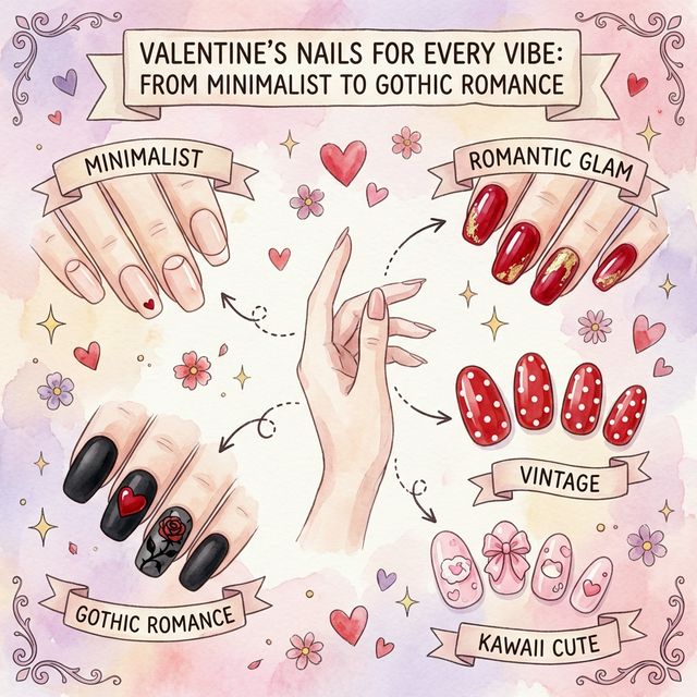 Valentine's Nails for Every Vibe: From Minimalist to Gothic Romance